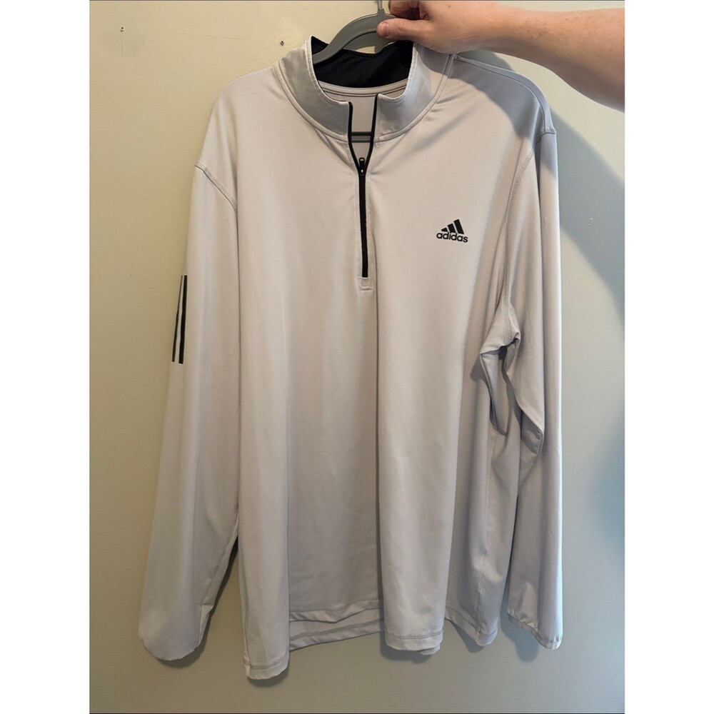 adidas Men’s White Quarter-Zip Performance Jacket